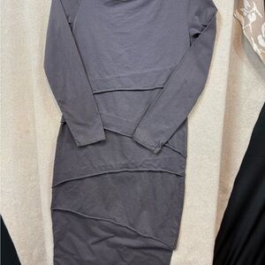 Neon Buddha Long Sleeve Charcoal Dress